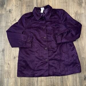 BFA‎ Classics Women's Size 1XL Purple Velour Suede Blazer Coat Y2K